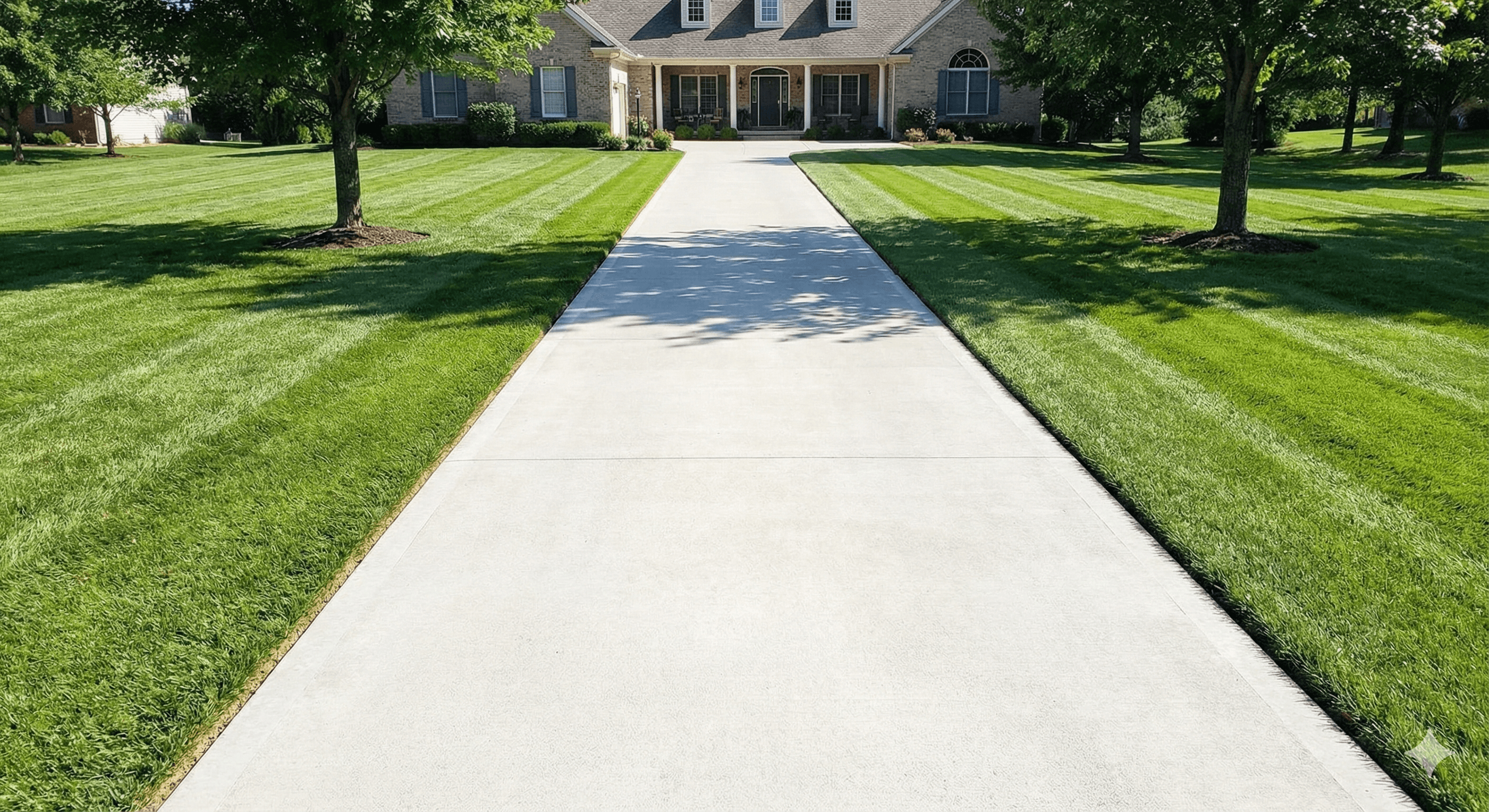 Clean driveway view